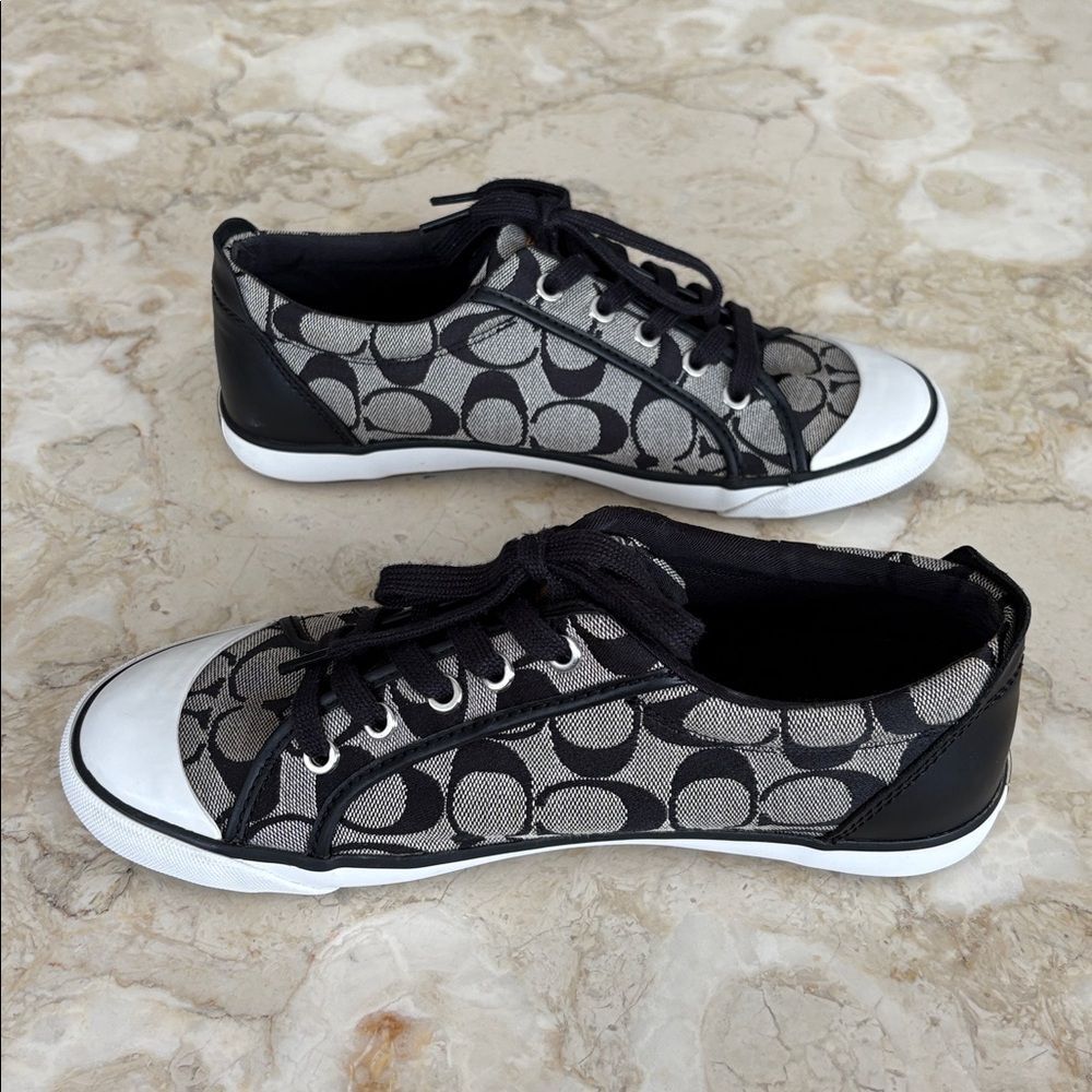 Coach Barrett Signature C Jacquard & Leather Sneakers - size 9B - Picture 6 of 12